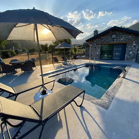 Luxury Stone House With Turkish Hamam, Sauna, Indoor And Outdoor Pool In Fethiye Вилла